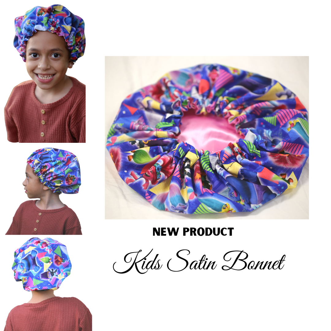 KIDS SATIN BONNETS